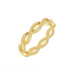 Infinity link ring in solid 14K yellow gold with openwork design