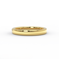 3mm low dome gold wedding band in solid 14K yellow gold – front view