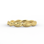 women’s twist wedding band in solid 14k yellow gold - front view