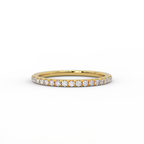 half eternity diamond band in solid 14K yellow gold – front view