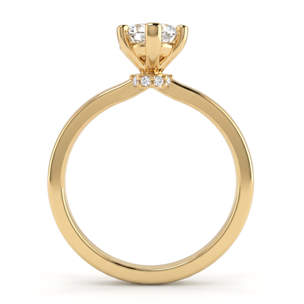 Alternate view 4: marquise Lab-Grown Diamond solitaire engagement ring, 14K white gold low dome band