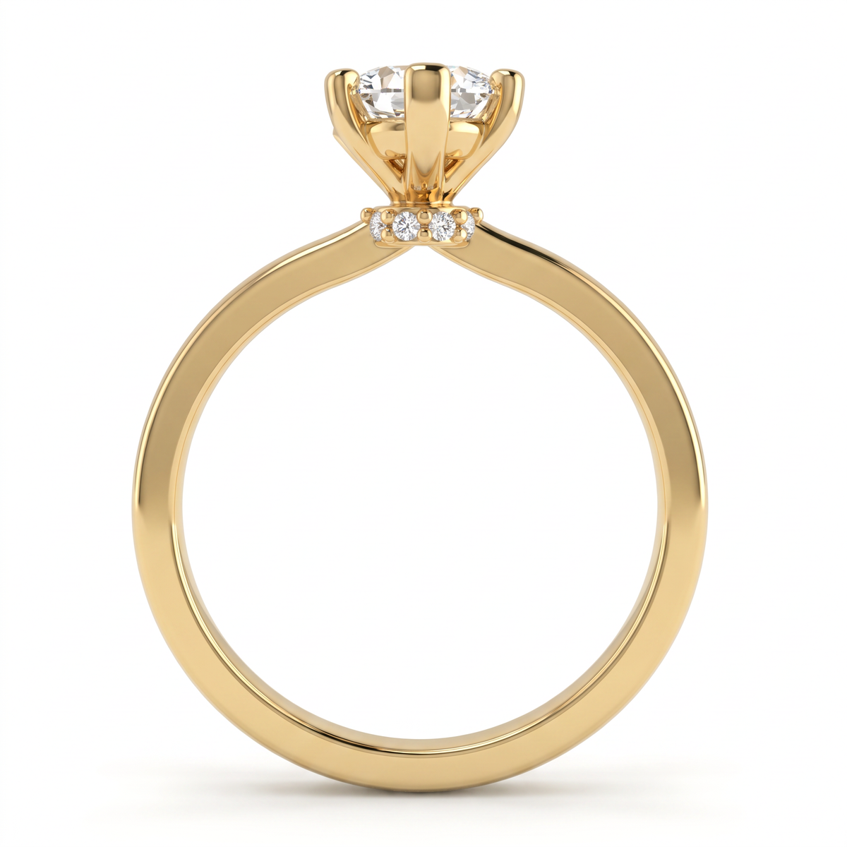 Alternate view 4: marquise Lab-Grown Diamond solitaire engagement ring, 14K white gold low dome band