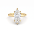 Low Dome Marquise Solitaire Engagement Ring with a marquise Lab-Grown Diamond in 14K white gold