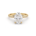 Low Dome Oval Pavé Engagement Ring with an oval Lab-Grown Diamond in solid 14K gold
