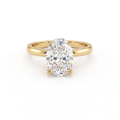 Low Dome Oval Solitaire Engagement Ring with an oval Lab-Grown Diamond in 14K white gold