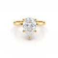 Low Dome Pear Solitaire Engagement Ring with a pear-shaped Lab-Grown Diamond in 14K white gold