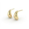 Lumi Teardrop Gold Stud Earrings in 14K yellow gold with high polish teardrop silhouette