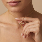 Lumine Four Diamond Cross Necklace in 14K Gold