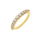 Madison graduated diamond band with 0.55 CTW lab grown diamonds in 14K yellow gold - angle view