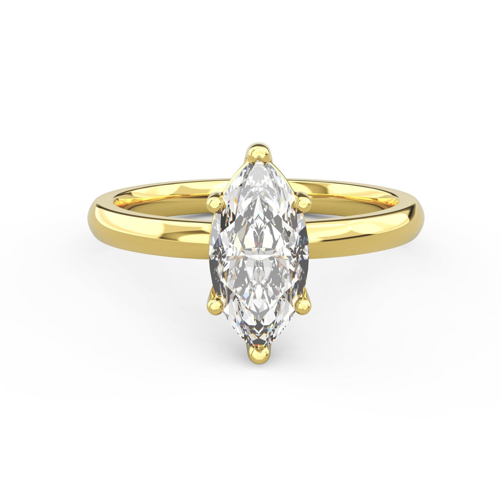 1ct marquise solitaire engagement ring in 14K yellow gold