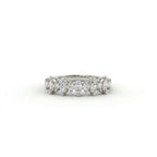 Marquise and round lab grown diamond wedding band in 14K white gold front view