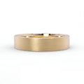 Men's Flat Satin Wedding Band in 14K yellow gold, 5mm flat profile, front view