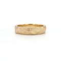 Men's Rustic Hammered Wedding Band in 14K yellow gold, 5mm, front view