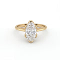 Marquise Lab-Grown Diamond vintage-inspired engagement ring in 14K yellow gold, front view