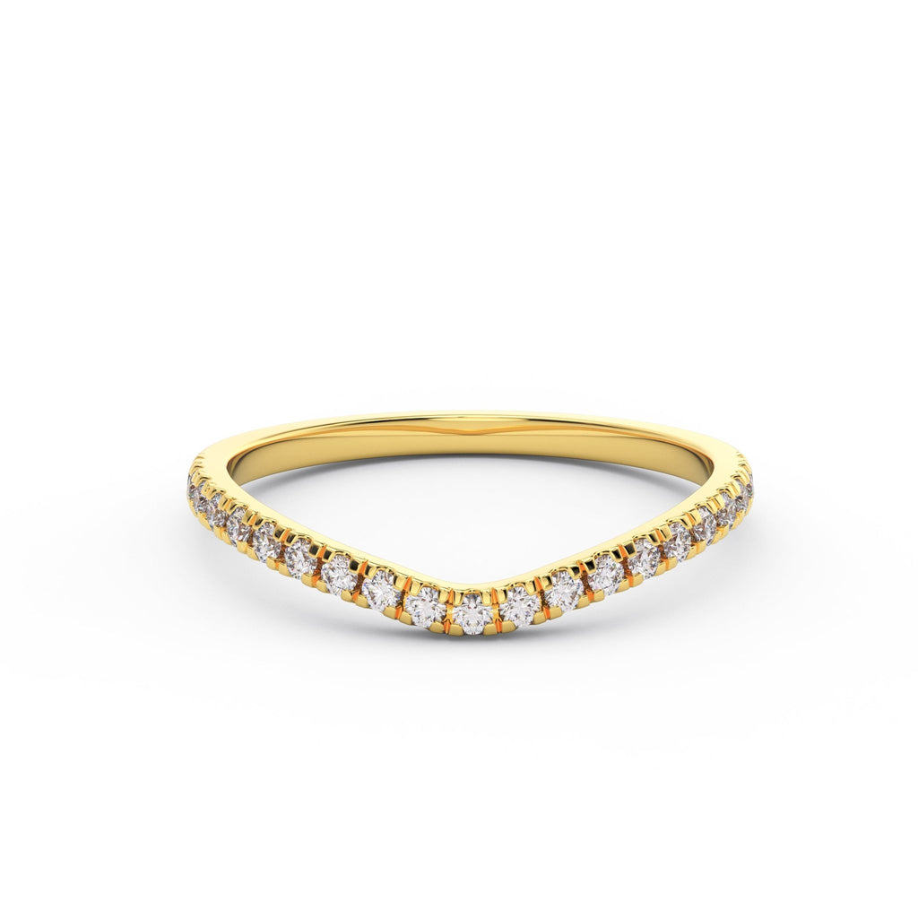 Oakland Gardens half eternity diamond wedding band in 14K yellow gold with lab grown diamonds