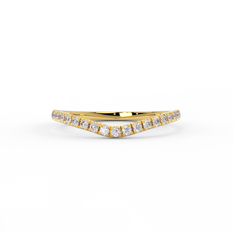 half eternity diamond wedding band in solid 14K yellow gold – front view