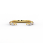 Minimal open diamond ring in solid 14K yellow gold