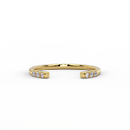 open diamond cuff ring in 14k yellow gold front view
