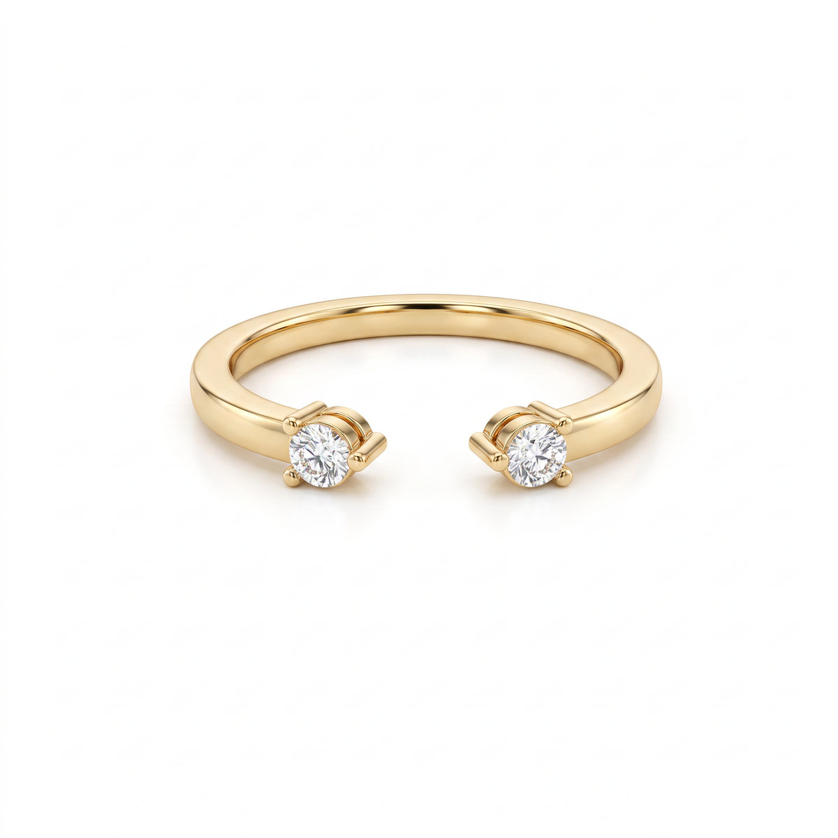 Open Toi et Moi Wedding Band with two round Lab-Grown Diamonds in 14K yellow gold
