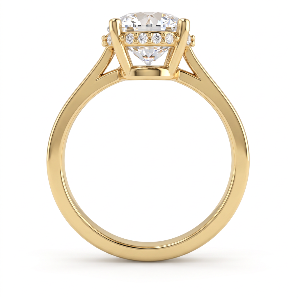 2ct Round Hidden Halo Lab-Grown Diamond Engagement Ring – 14K Gold