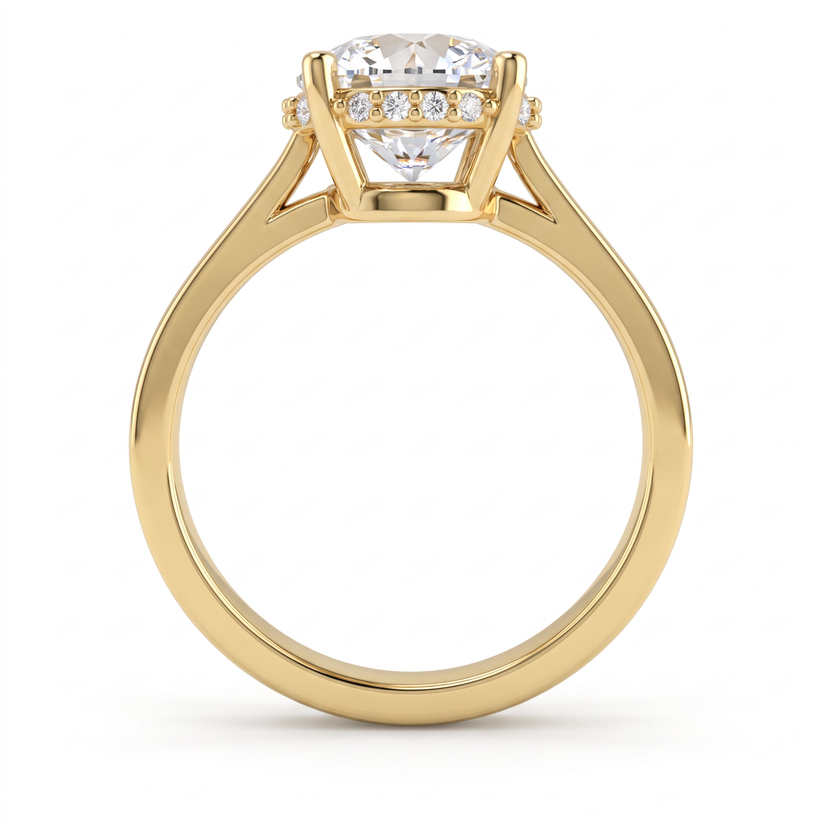 2ct Round Hidden Halo Lab-Grown Diamond Engagement Ring – 14K Gold