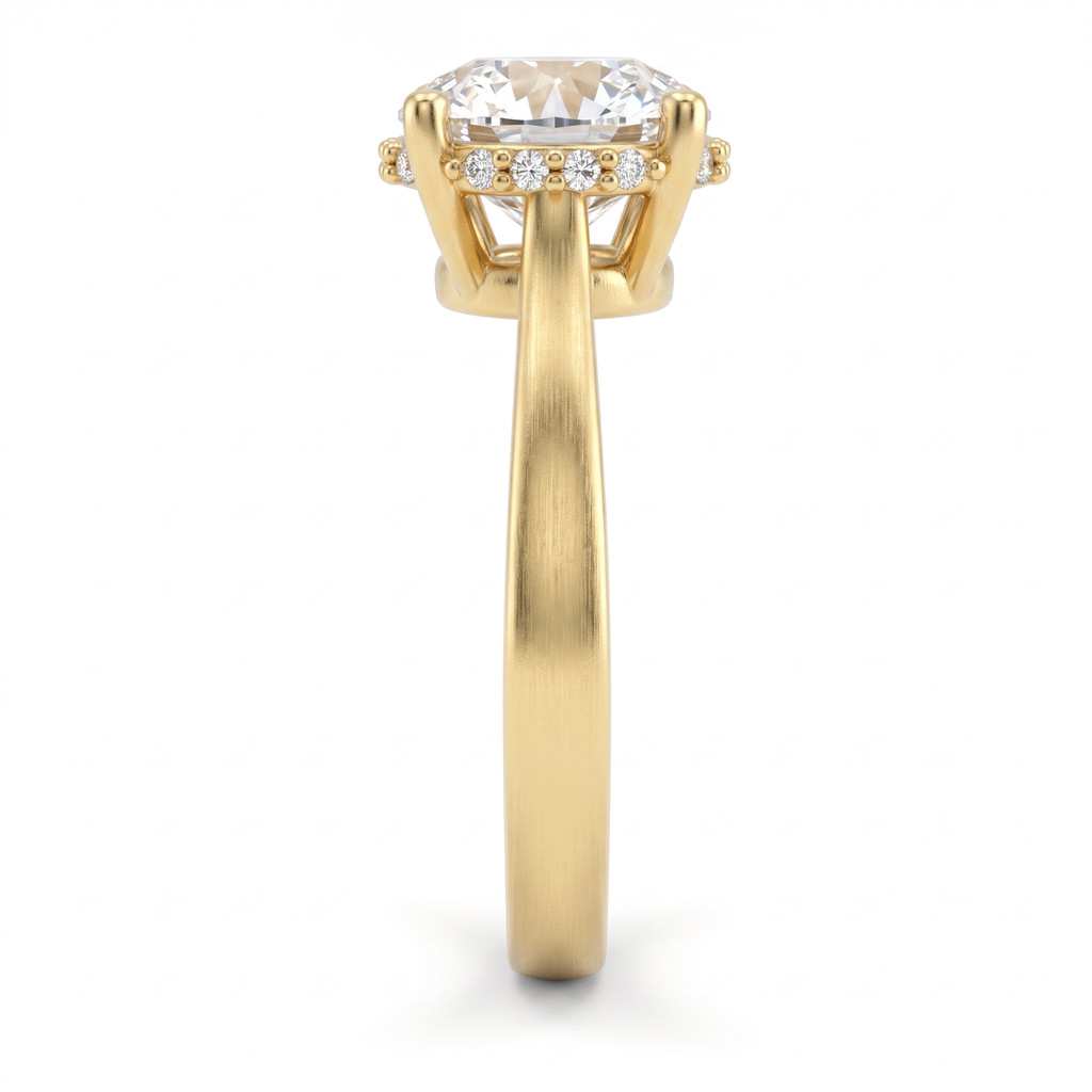 2ct Round Hidden Halo Lab-Grown Diamond Engagement Ring – 14K Gold
