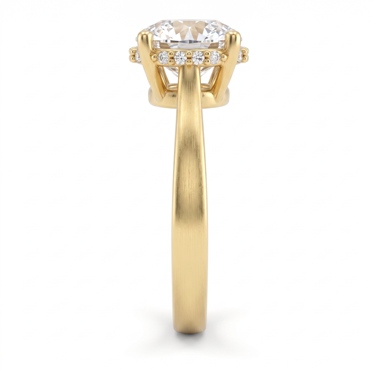 1.5ct Round Hidden Halo Lab-Grown Diamond Engagement Ring – 14K Gold