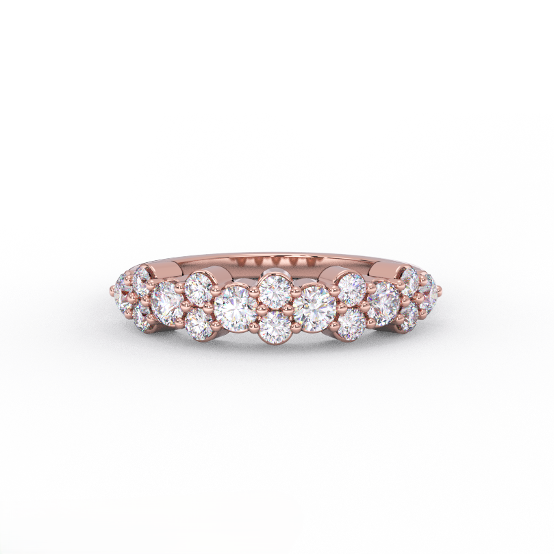 Park Avenue diamond band featuring 0.63 CTW lab grown diamonds in 14K rose gold - front view