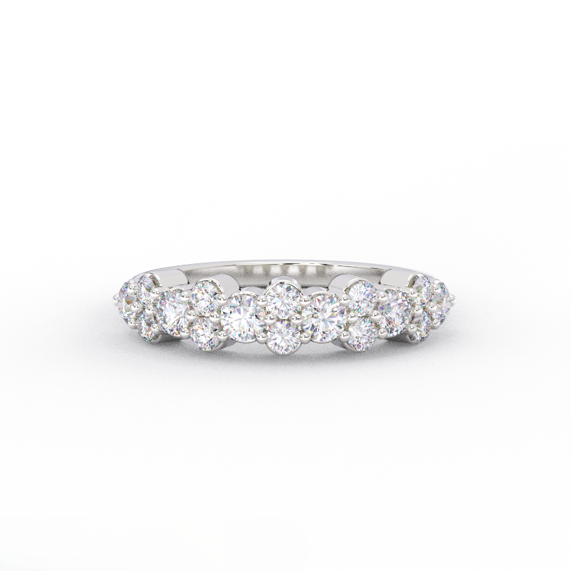 Park Avenue diamond band featuring 0.63 CTW lab grown diamonds in 14K white gold - front view