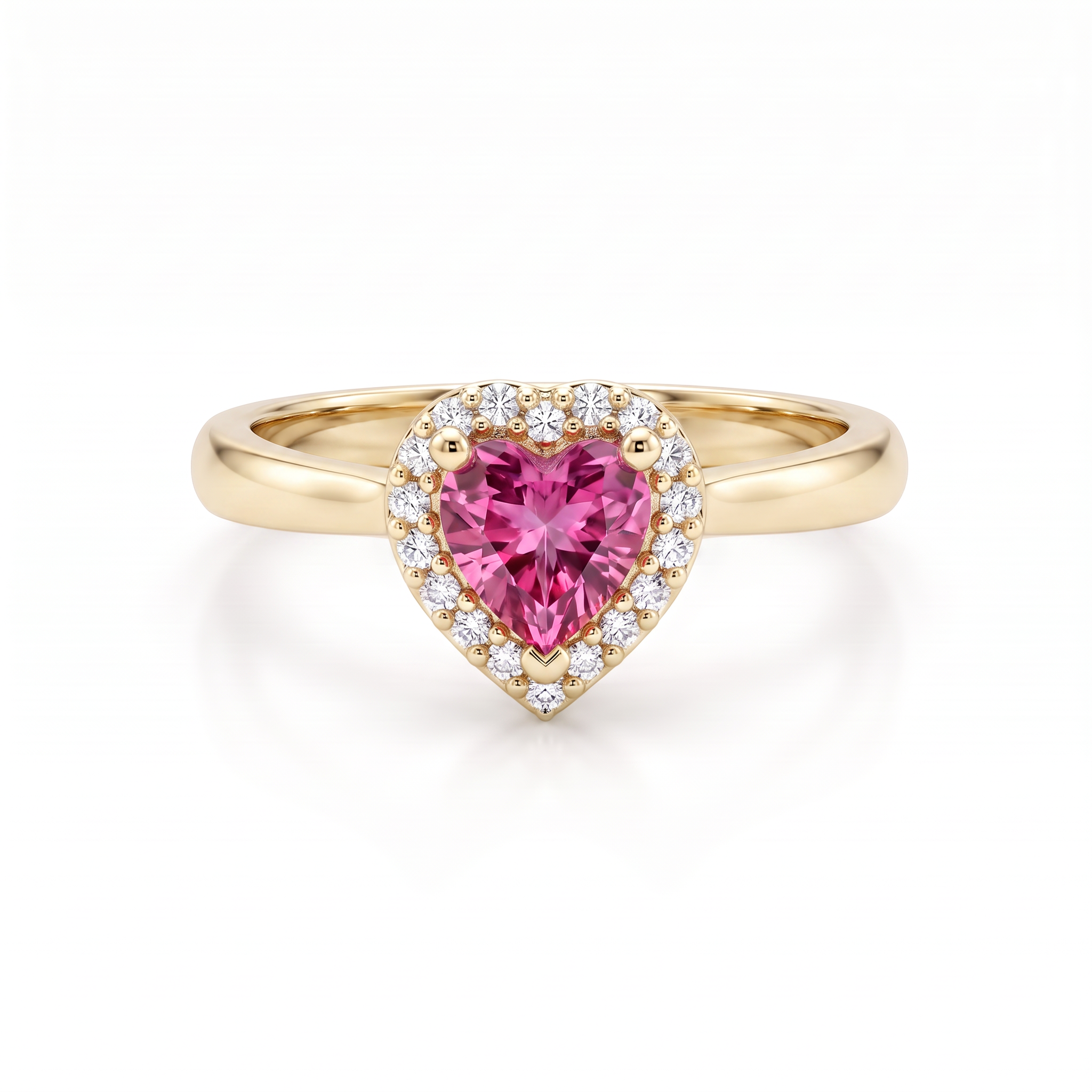 Pink Tourmaline Heart Promise Ring | 14K Gold – Black Pearl of Queens