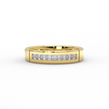 Channel set princess diamond men’s wedding band in solid 14K gold