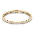 Princess cut bezel tennis bracelet in 14K yellow gold with square Lab-Grown Diamonds and box clasp