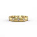 Structured grid men’s wedding band with princess cut diamonds