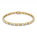 Pyramid tennis bracelet in 14K yellow gold with alternating Lab-Grown Diamonds and box clasp