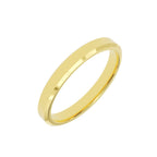 3mm bevel edge women’s wedding band in 14k yellow gold - angle view
