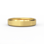 5mm beveled edge men’s wedding band in solid 14K yellow gold with high polish finish - front view