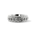 Men's Chain Link Wedding Band in solid 14K white gold, front view
