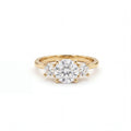 Round Lab-Grown Diamond 3-Stone Engagement Ring in 14K yellow gold, 1.35ctw, front view