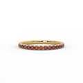 Ruby half eternity high dome band in 14K yellow gold - front view
