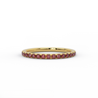 Ruby half eternity high dome band in 14K yellow gold - front view