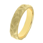 gold ring showing irregular rustic texture – angled view