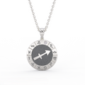 Sterling silver Sagittarius zodiac medallion necklace