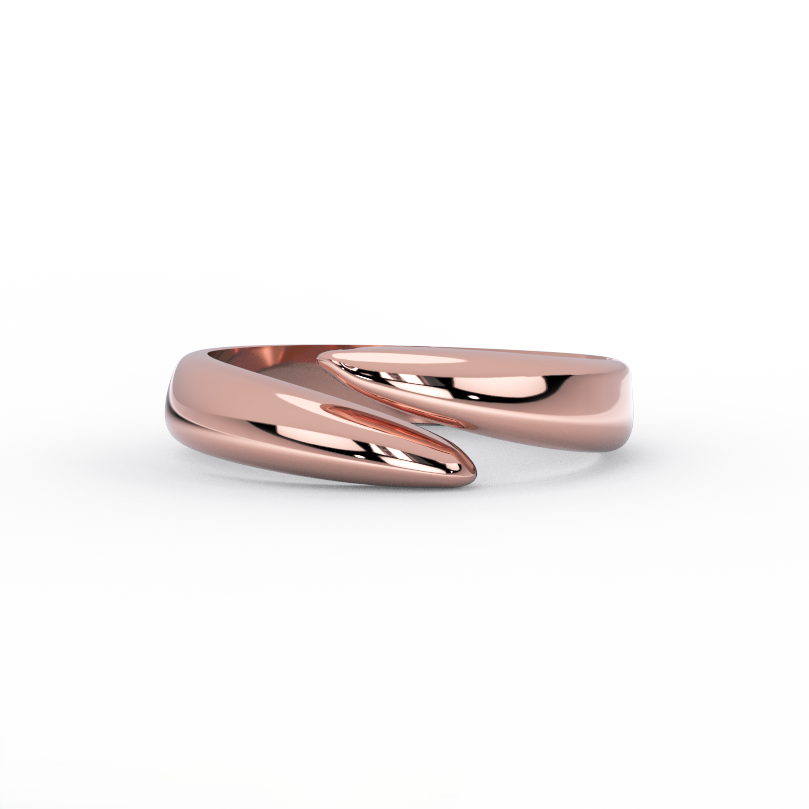 Fluid wrap ring in solid 14K rose gold