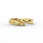Sculptural wrap ring in solid 14K yellow gold with high polish finish