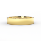 5mm flat gold wedding band in solid 14K yellow gold – front view