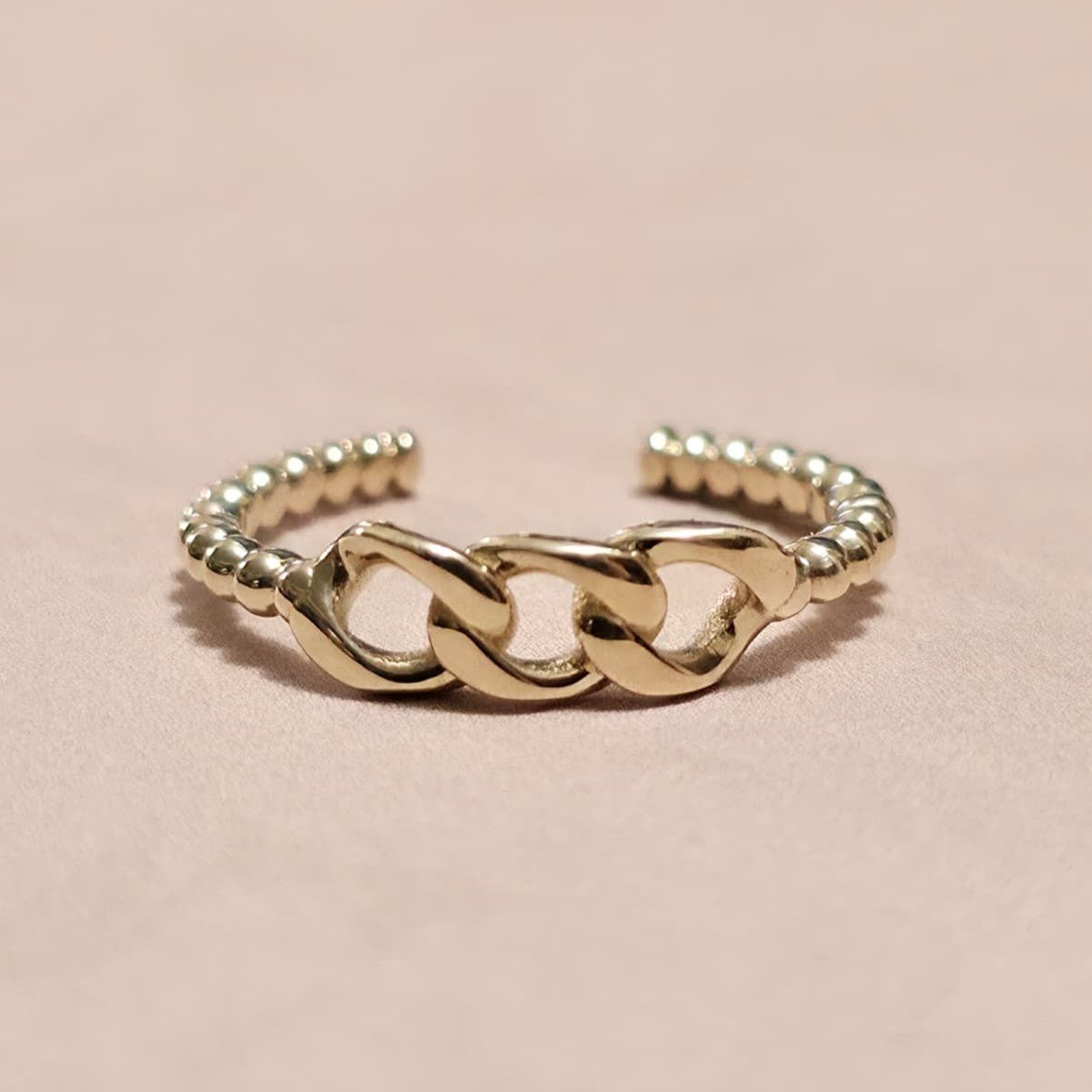 18K gold plated chain link adjustable toe ring – Black Pearl of Queens