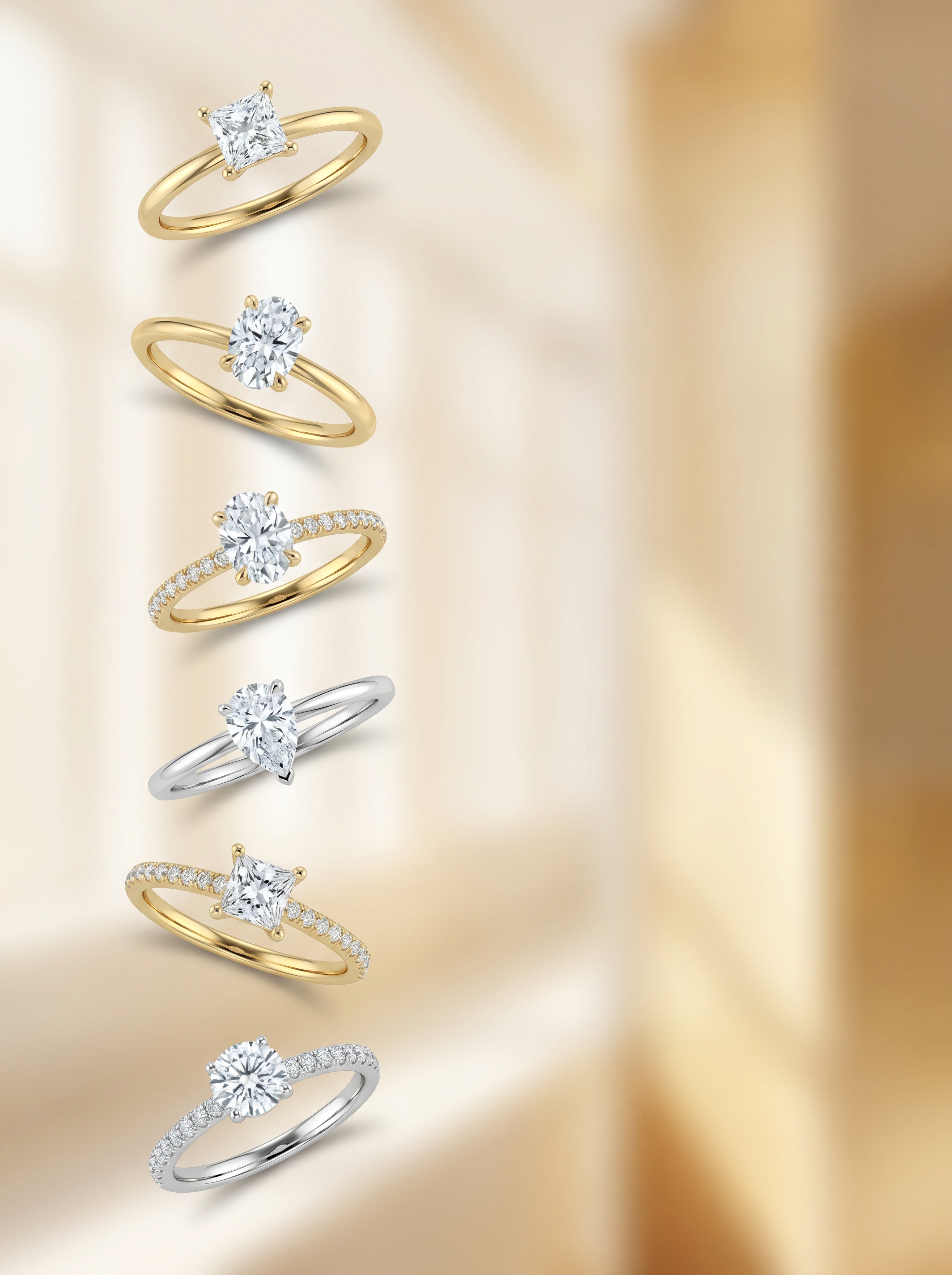 thin band engagement rings 6 different styles floating on the image