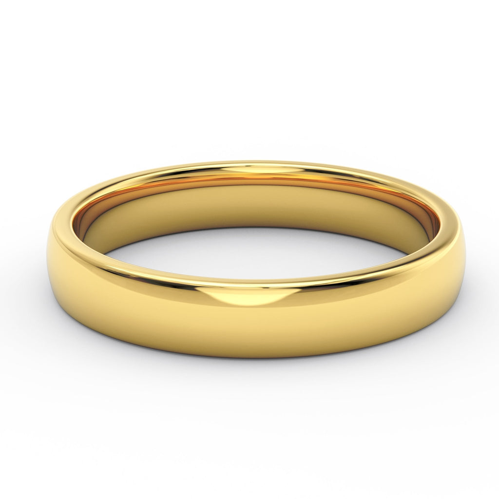 Triborough Dome Band in 14K Yellow Gold – 4mm men’s wedding band front view