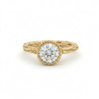 Twig Lab-Grown Diamond engagement ring in solid 14K gold with a hand-carved branch band