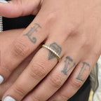 Twisted Rope Band 3mm in 14K Gold worn on finger